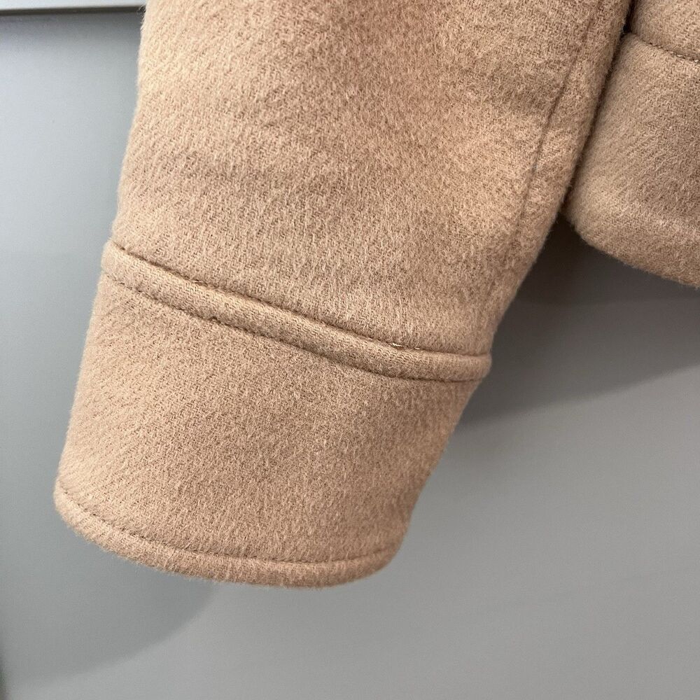 NAKED CASHMERE Wool Jacket Women Small Tan Cropped Full Zip Pocket Neutral $495 - Picture 6 of 16